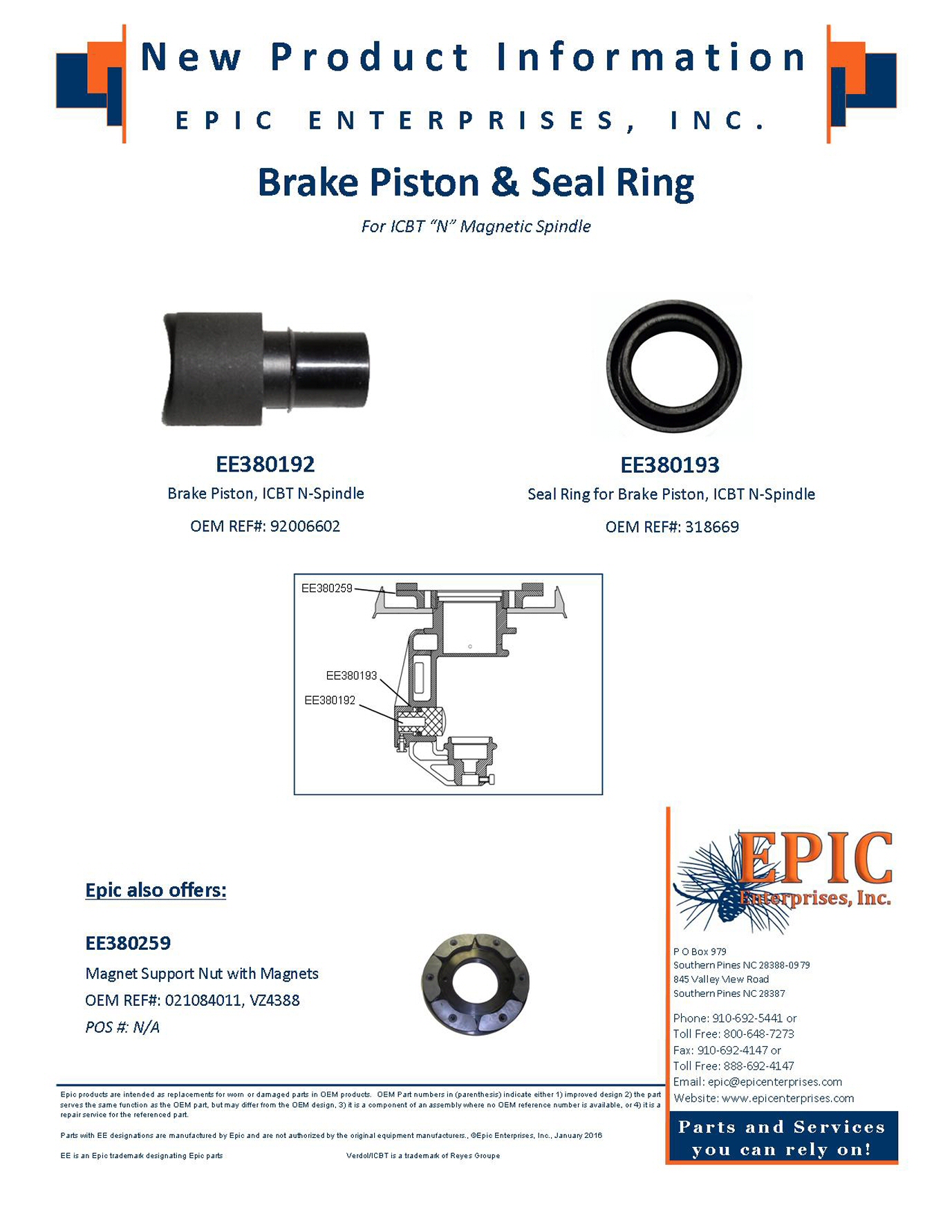 EE380192_Brake Piston & EE380193_Seal Ring_ICBT_N_Magnetic Spindle